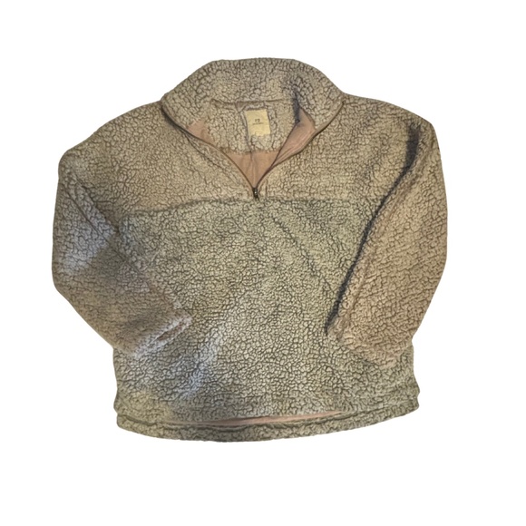 THREAD & SUPPLY JERSEY LINED FLEECE QUARTER ZIP SWEATSHIRT - Picture 1 of 3